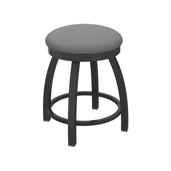 18" Swivel Vanity Stool, Pewter Finish, Canter Grey Seat